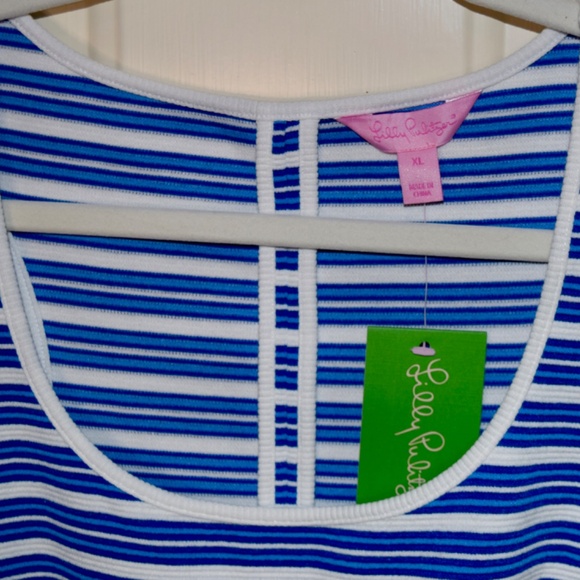 Lilly Pulitzer Lyla Shift Bay Blue Ottoman Stripe Size XL NEW BNWT - Picture 4 of 5